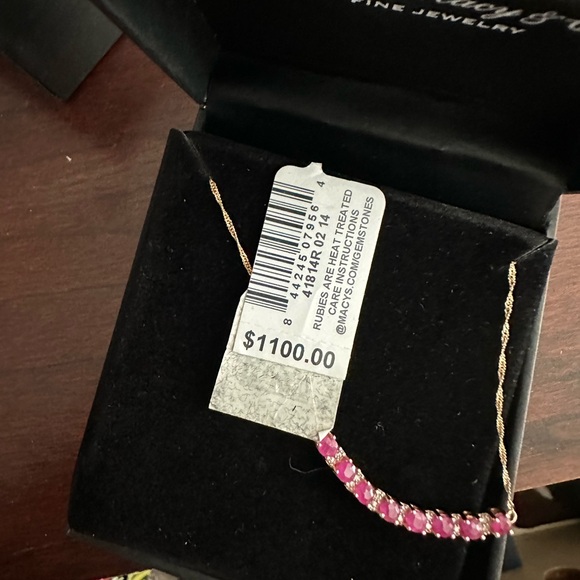 Ruby and Diamond Necklace in 14k Gold - Picture 3 of 3